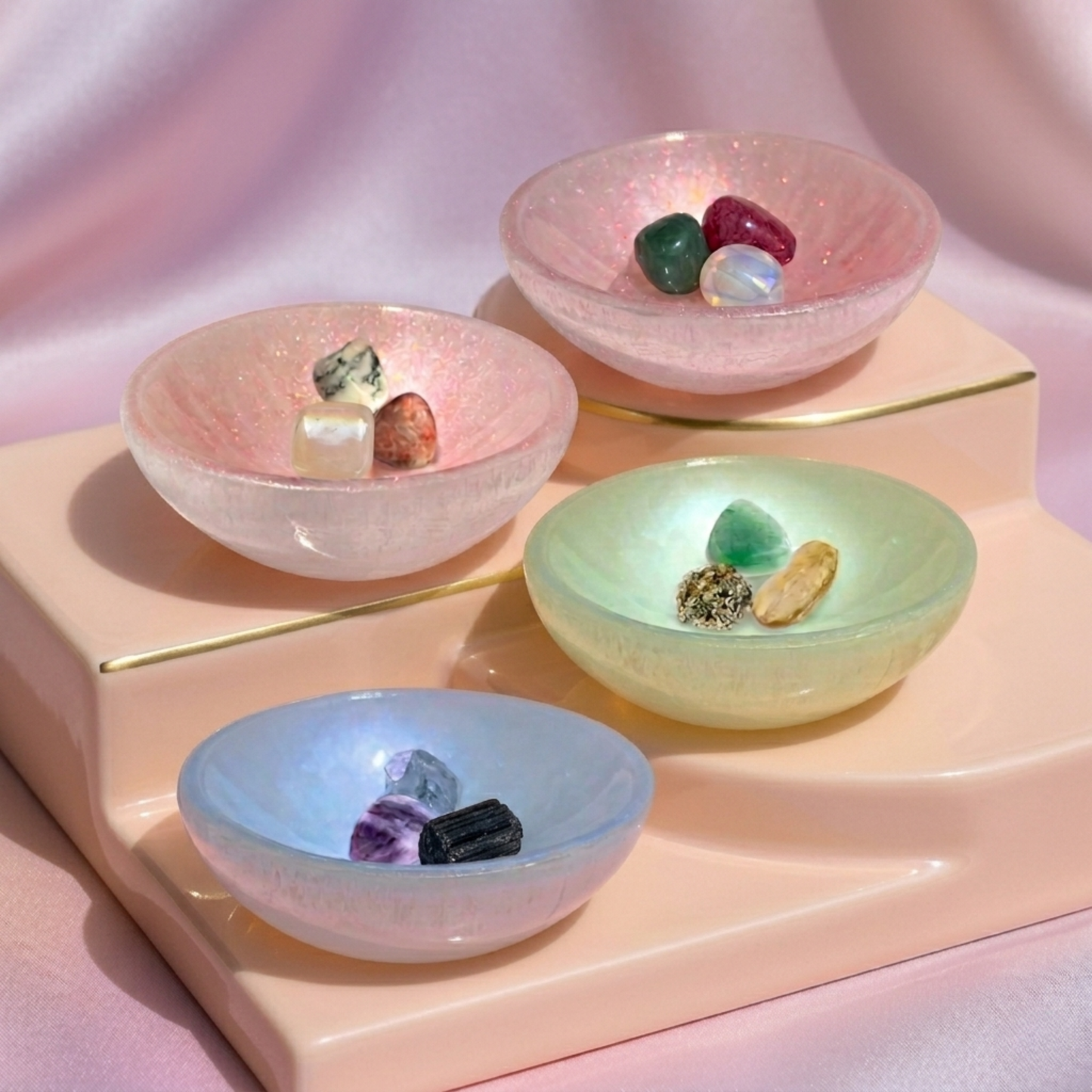 Channel Prosperity Selenite Crystal Bowl