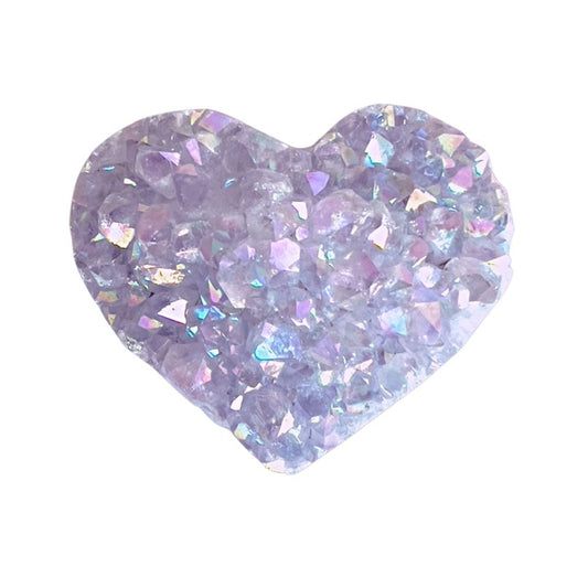 An ethereal, heart shaped, angel aura amethyst crystal, direct from Uruguay!
